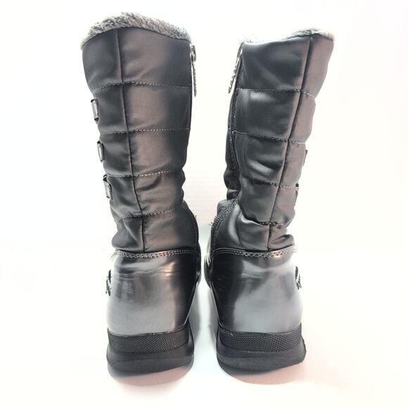 Totes Side Buckle Rain/Snow Boots Faux Fur Lined Women's Size 7 Gray - Picture 5 of 7